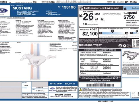 Certified 2024 Ford Mustang Premium RWD image 33