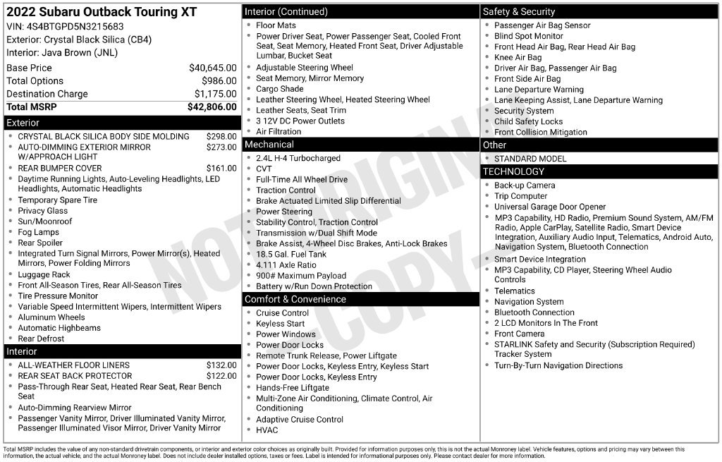 Used 2022 Subaru Outback Touring XT AWD/4WD image 42