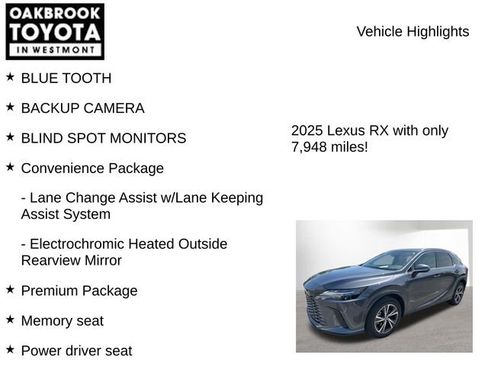Used 2025 Lexus RX 350 Premium w/ Convenience Package AWD/4WD image 8