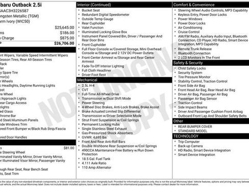 Used 2017 Subaru Outback 2.5i image 29