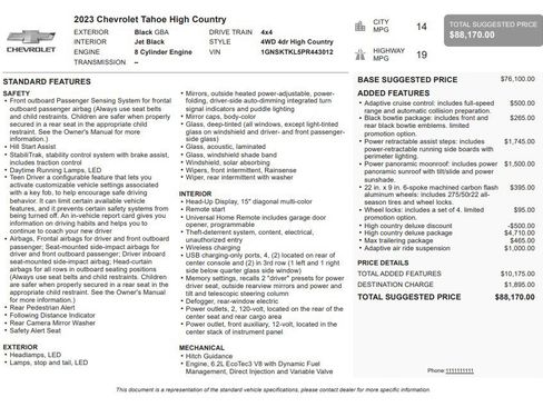 Certified 2023 Chevrolet Tahoe High Country AWD/4WD image 38