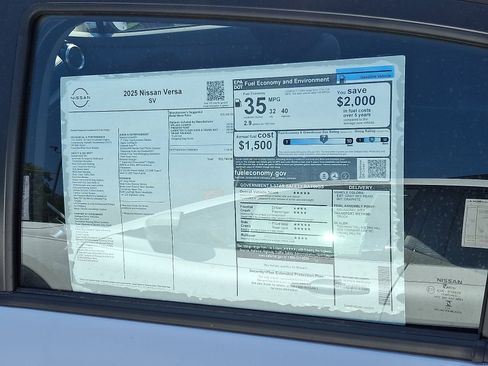 New 2025 Nissan Versa SV w/ Trunk Package image 5