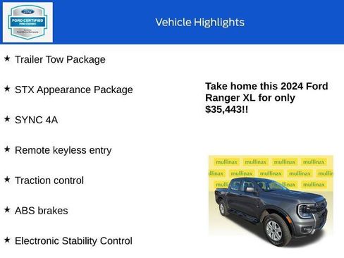 Certified 2024 Ford Ranger XL w/ Trailer Tow Package AWD/4WD image 10