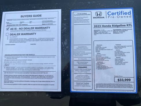 Certified 2023 Honda Ridgeline RTL image 37