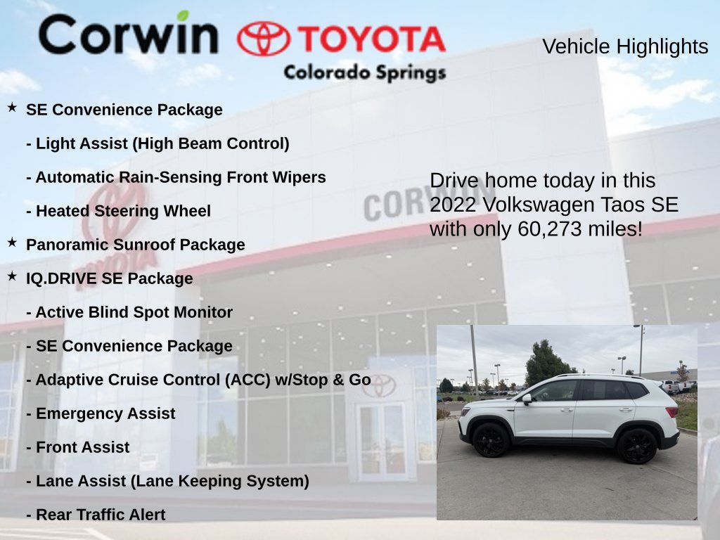 Used 2022 Volkswagen Taos SE w/ Panoramic Sunroof Package AWD/4WD image 7