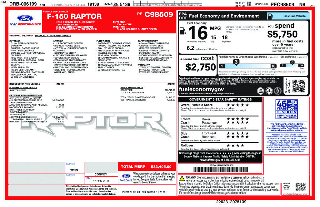 Certified 2023 Ford F150 Raptor AWD/4WD image 5