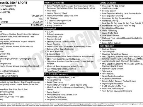 Used 2019 Lexus ES 350 F Sport FWD image 33