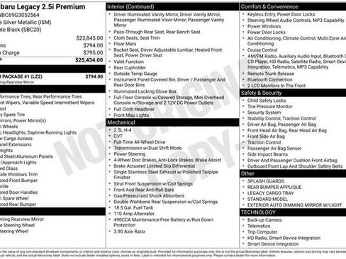 Used 2016 Subaru Legacy 2.5i Premium w/ Popular Package #1 image 13
