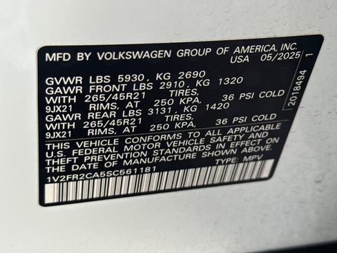 Used 2025 Volkswagen Atlas SEL Premium R-Line AWD/4WD image 58