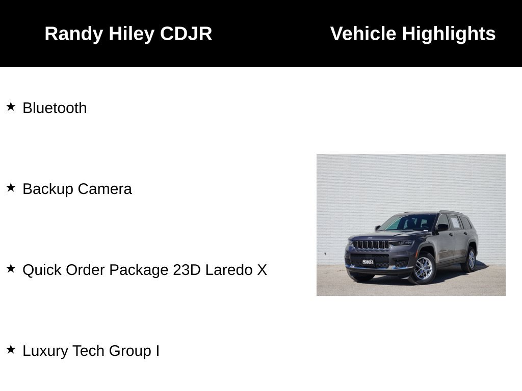 New 2025 Jeep Grand Cherokee L Laredo w/ Luxury Tech Group I AWD/4WD image 5
