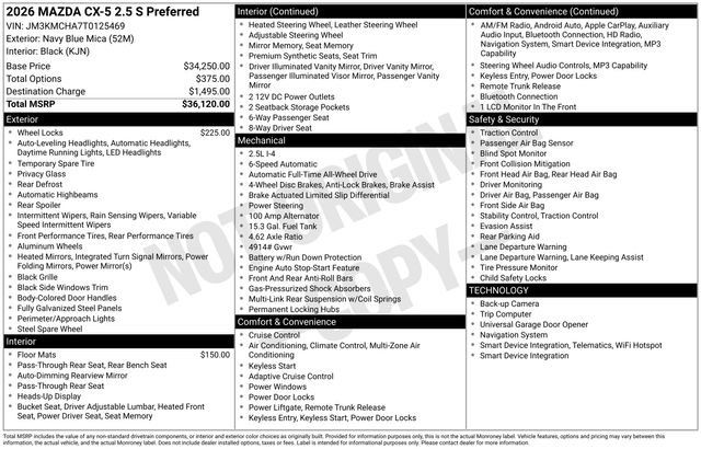 New 2026 MAZDA CX-5 Preferred AWD/4WD image 27