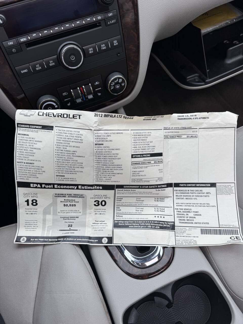Used 2012 Chevrolet Impala LTZ FWD image 22