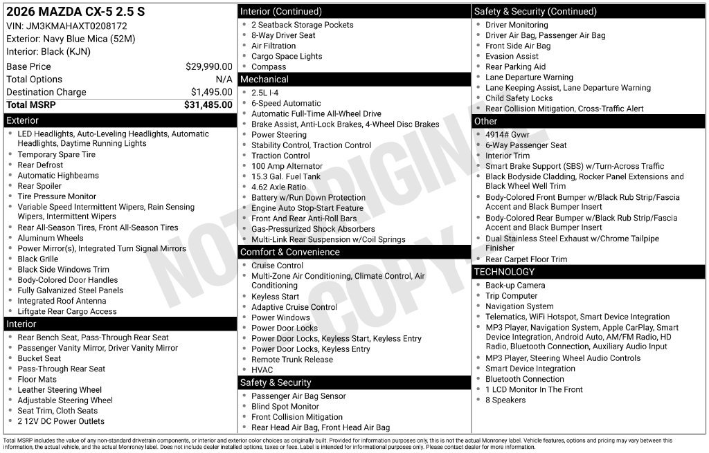 New 2026 MAZDA CX-5 AWD 2.5 S image 3