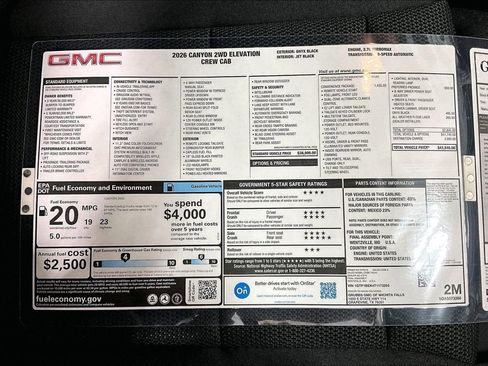 New 2026 GMC Canyon Elevation w/ Convenience Package RWD image 32