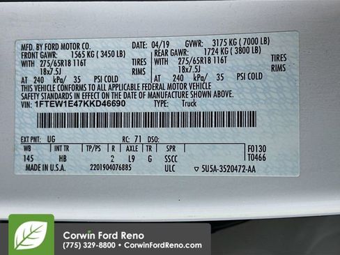 Used 2019 Ford F150 Lariat w/ Equipment Group 501A Mid image 32