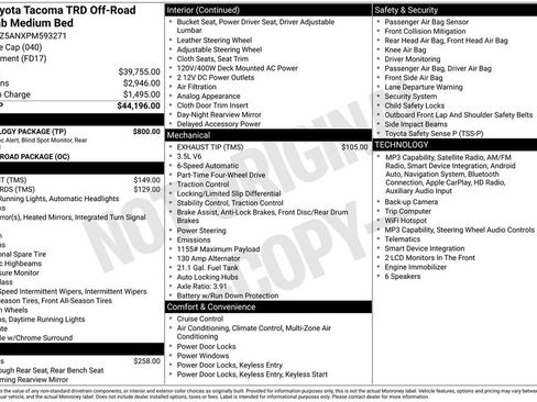 Used 2023 Toyota Tacoma TRD Off-Road w/ Technology Package AWD/4WD image 33