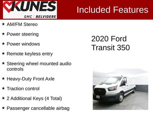 Used 2020 Ford Transit 350 Low Roof w/ Load Area Protection Package RWD image 2