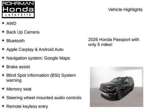 New 2026 Honda Passport RTL image 7