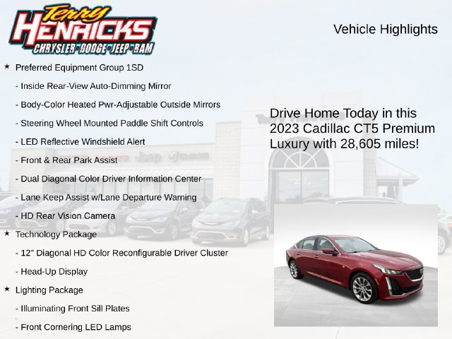 Used 2023 Cadillac CT5 Premium Luxury w/ Parking Package AWD/4WD image 4