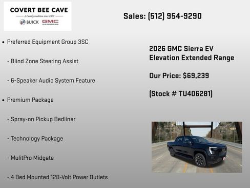 New 2026 GMC Sierra EV Elevation w/ Premium Package AWD/4WD image 12