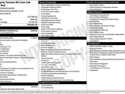 Used 2022 Toyota Tacoma SR w/ SR Convenience Package RWD image 3