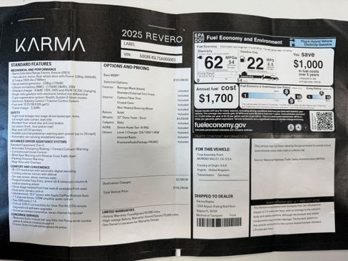 New 2025 Karma Revero Luxury RWD image 3