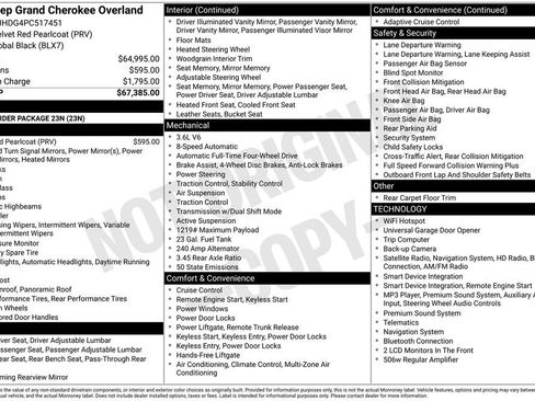 Used 2023 Jeep Grand Cherokee Overland AWD/4WD image 2