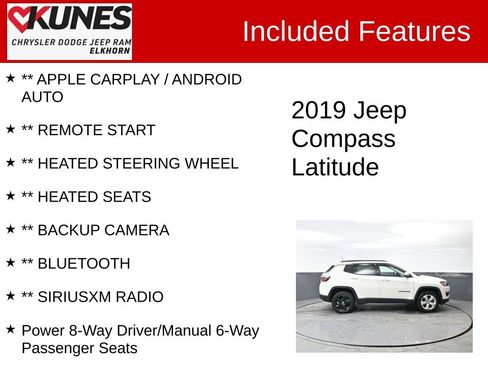 Used 2019 Jeep Compass Latitude w/ Cold Weather Group image 2
