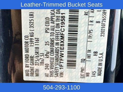 Used 2021 Ford F150 Lariat w/ Equipment Group 502A High AWD/4WD image 19
