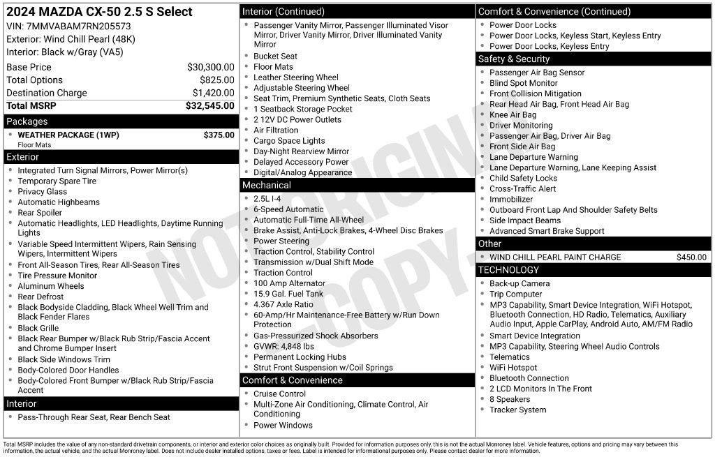 Certified 2024 MAZDA CX-50 AWD 2.5 S w/ Weather Package image 10