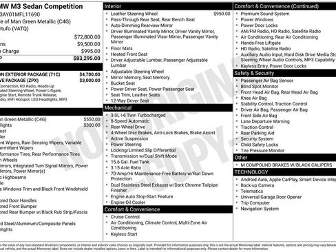Used 2021 BMW M3 Competition w/ M Carbon Exterior Package image 39