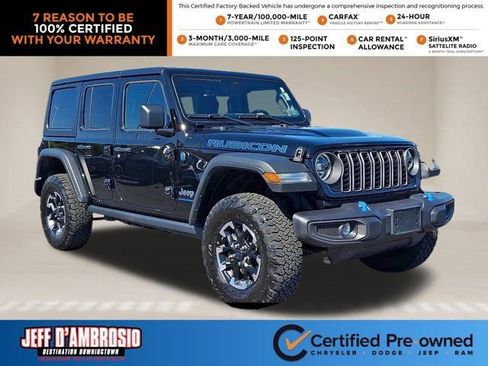 Certified 2025 Jeep Wrangler Unlimited Rubicon 4xe w/ Safety Group AWD/4WD image 1