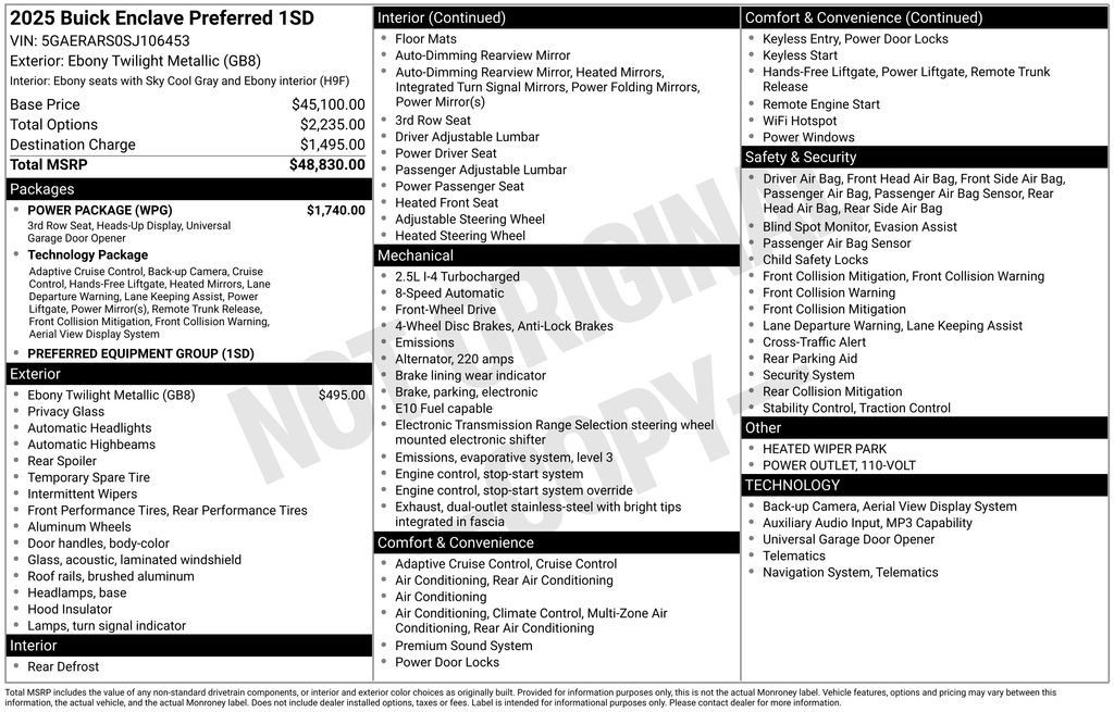 Used 2025 Buick Enclave Preferred w/ Power Package FWD image 6
