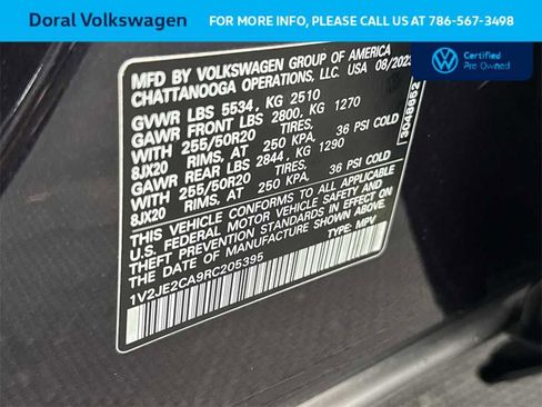 Certified 2024 Volkswagen Atlas Cross Sport SE w/ Panoramic Sunroof Package image 29