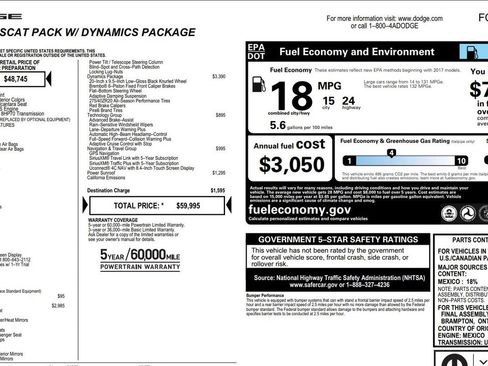 Used 2023 Dodge Charger Scat Pack w/ Dynamics Package RWD image 9