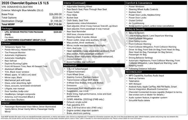 Used 2020 Chevrolet Equinox LS FWD image 6