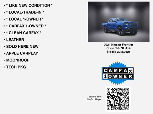 Used 2024 Nissan Frontier SL w/ Technology Package AWD/4WD image 7