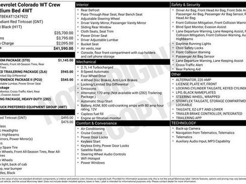 New 2026 Chevrolet Colorado W/T w/ WT Custom Package AWD/4WD image 17