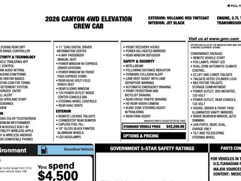 Used 2026 GMC Canyon Elevation w/ Convenience Package AWD/4WD image 2
