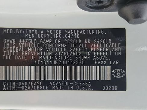 Certified 2018 Toyota Camry SE FWD image 22
