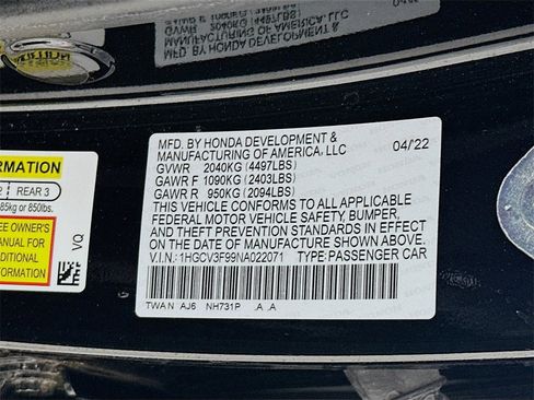 Certified 2022 Honda Accord Touring image 27
