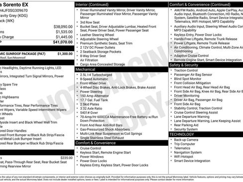 Certified 2025 Kia Sorento EX w/ Panoramic Sunroof Package FWD image 36