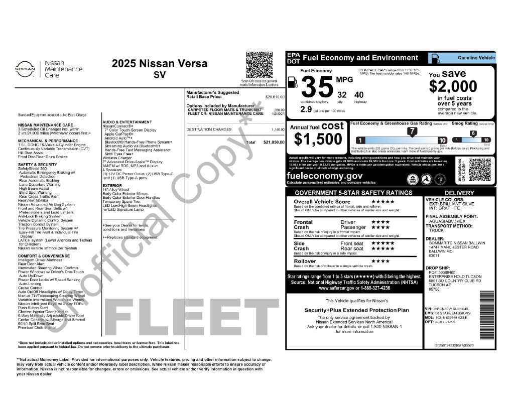 Used 2025 Nissan Versa SV FWD image 31
