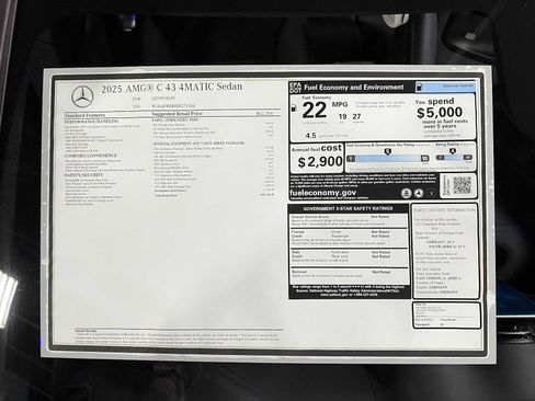 New 2025 Mercedes-Benz C 43 AMG 4MATIC Sedan image 34