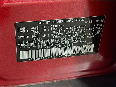 Used 2019 Subaru Outback 2.5i Premium AWD/4WD image 12