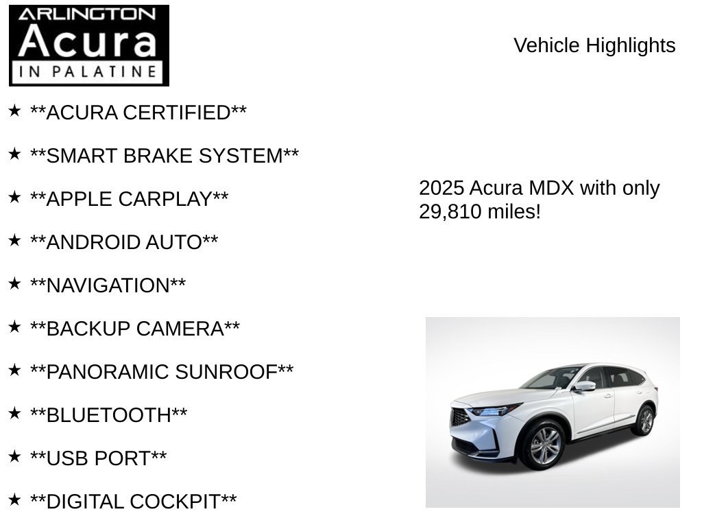 Certified 2025 Acura MDX FWD image 7