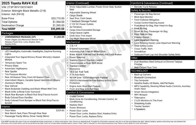 Certified 2025 Toyota RAV4 XLE w/ Convenience Package AWD/4WD image 35