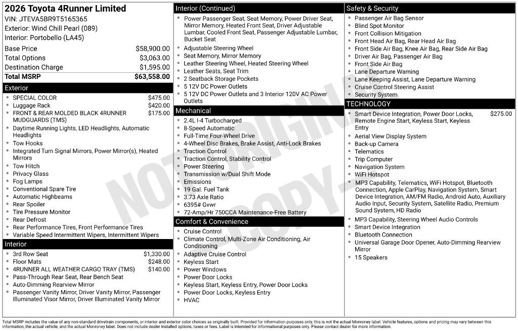 New 2026 Toyota 4Runner Limited AWD/4WD image 26