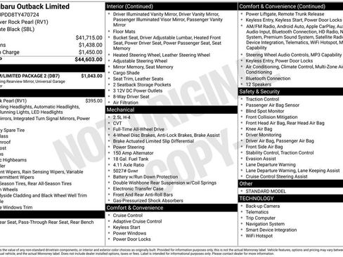 New 2026 Subaru Outback Limited w/ Premium/Limited Package 2 AWD/4WD image 5