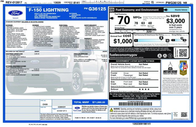 Used 2023 Ford F150 Lightning XLT w/ Equipment Group 312A High AWD/4WD image 3
